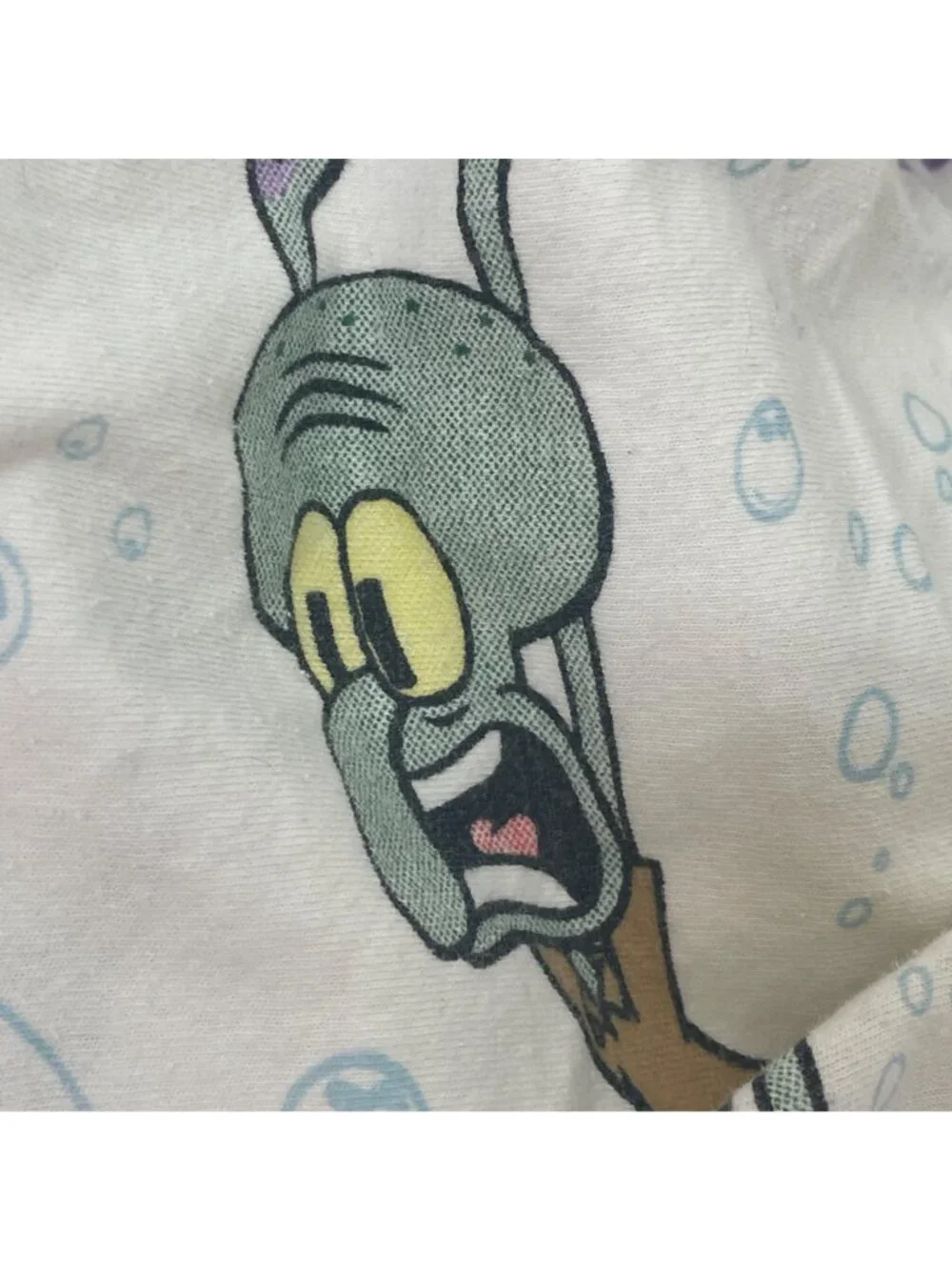 Spongebob Squarepants Flat Twin Bed Sheet Flannel Squidward Plankton 91
